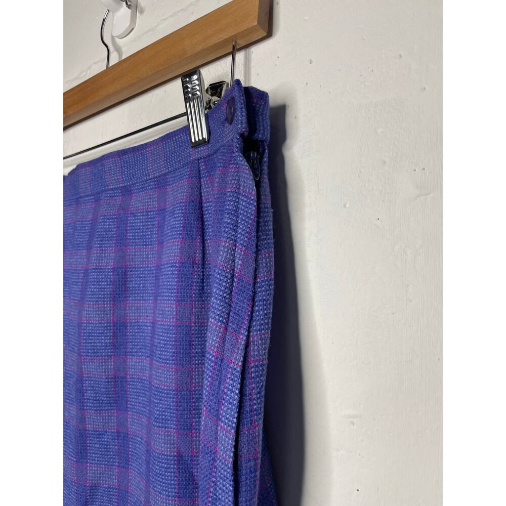 Vintage Pendleton Wool Midi Skirt Purple Plaid Size 10 - Picture 5 of 11